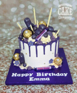 purple theme drip cake