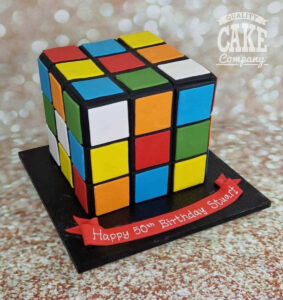 retro rubick cube 80s birthday cake - tamworth