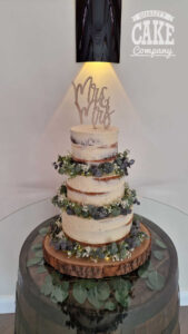 three tier wedding cake with foliage greenery - tamworth west midlands