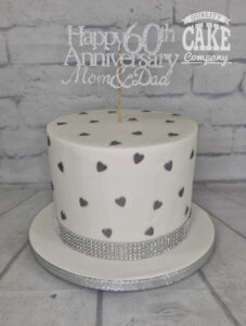 simple heart anniversary cake with topper - tamworth