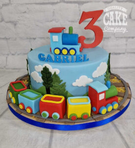 simple train kids theme cake - tamworth