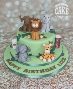 top five safari animals theme birthday cake - Tamworth