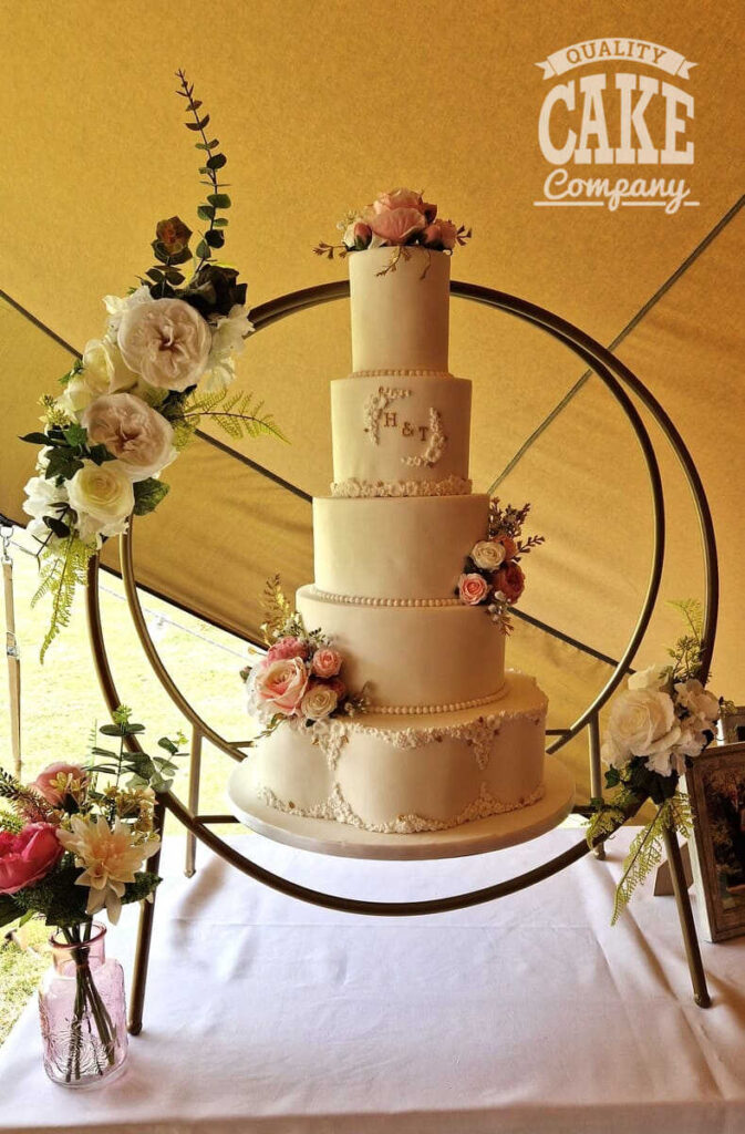 Large grand white wedding cake - Tamworth