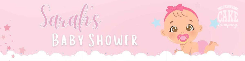 Personalised pink baby shower banner - Tamworth