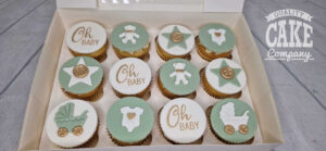 sage green baby shower cupcakes tamworth