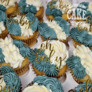 two colour baby shower cupcakes