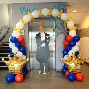 royal colours balloon arch celebration corporate event