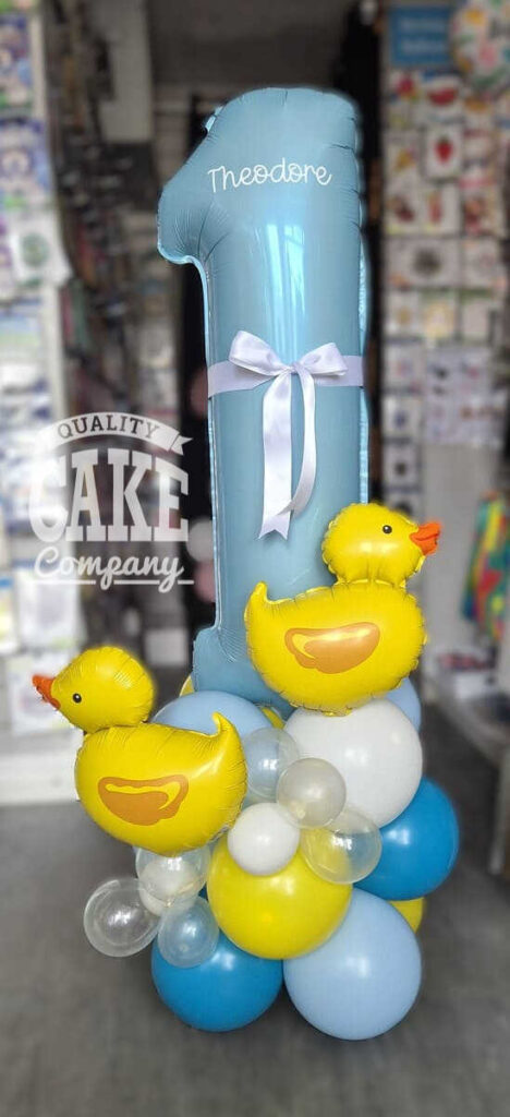It's A Girl Rubber Ducky Baby Shower Balloon Set – 9-Piece Mylar & Latex Decorations With Polka Dots - View #9